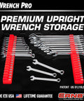 Modular Wrench Organizer For Twenty Tools With Magnetic Base Built In The USA showing red organizers and wrenches