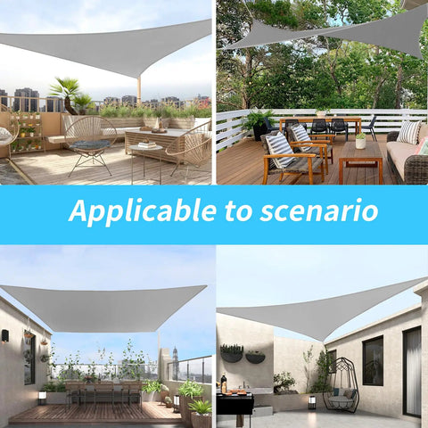 Rectangle Shade Sail 10 Foot By 16 Foot Light Gray Breathable UV Blocking Outdoor Canopy for backyard patios and decks.