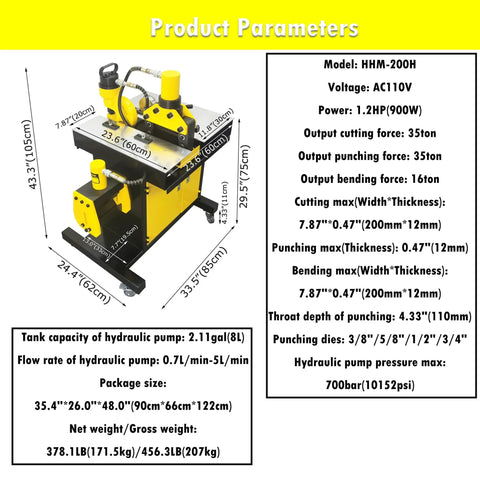 3 In 1 Hydraulic Busbar Cutter Bender Puncher Machine For Shearing Punching And Bending In Metalworking Projects A Pro