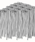 Heavy Duty 100 Pack 6 Inch 11 Gauge Galvanized Garden Staples U Shaped Landscape Pins For Securing Lawn Fabrics Weed Barriers Ground Covers And Outdoor Landscaping Projects