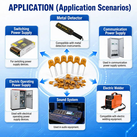 Sweet Ceramic Capacitor Assortment Kit Featuring Ten Darn Reliable Microfarad Values showcased in various electronics applications.