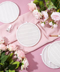 4 Pack Nail Dust Collector Filters Reusable Replacement Filters For Nail Machines with pink flowers and fabric