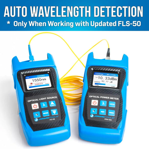Professional Fiber Optic Power Meter Kit Boasts Slick Blue Build And Rock Solid Accuracy for field techs, showing light source and power meter.