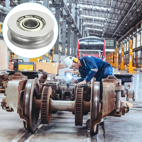 Slick As A Whistle V Groove Bearing 10 Pack Carbon Steel Guide Pulley With 3 mm Inner Bore And 12 X 4 mm Width with worker inspecting machinery.