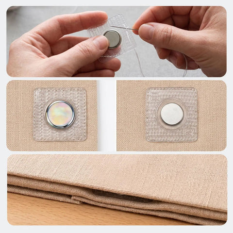 Invisible Sew On Magnetic Snap Fasteners With Hidden Pvc Coated Design in hands, 0.6 inch size for craft sewing.