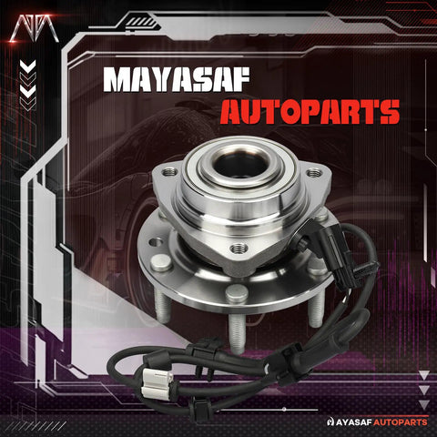 Pair Front Wheel Hub Bearing Assembly With Abs Sensor Fits Chevrolet Trailblazer Gmc Envoy Buick 6 Lug with steel housing.
