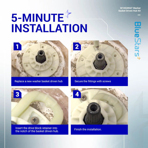 Washer Basket Driven Hub Kit Replacement For Maytag Whirlpool Kenmore Washers Replaces AP5665171 W10528947 installation guide