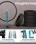 Dual 360 Degree Wheel Truing Stand For MTB And Road Bikes, durable high carbon steel, with adjustable width and swivel dual adjustment