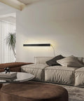 Modern No Fuss Plug In Long Wall Sconce 39 Inch Black Matte LED Wall Light 20W 3000K Warm White Acrylic Indoor Wall Lamp