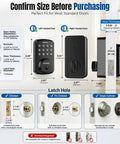 Programmable Electronic Keypad Deadbolt Keyless Entry Door Lock For Bedroom Closet Apartment Hardware dimensions and specifications chart.