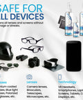 Purity eyeglass lens cleaner kit with three spray bottles (2x8 oz, 1x2 oz) and microfiber cloths for glasses and screens