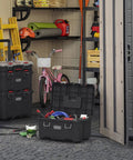 Stack N Roll Modular DIY Toolbox For Home Projects, Lightweight Yet Durable, Water Resistant Black Organizer in shed
