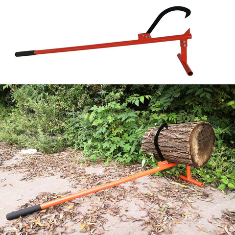 51 Inch Timberjack Log Lifter With Adjustable Cant Hook Roller Heavy Duty Steel Log Jack for Rolling and Lifting Logs