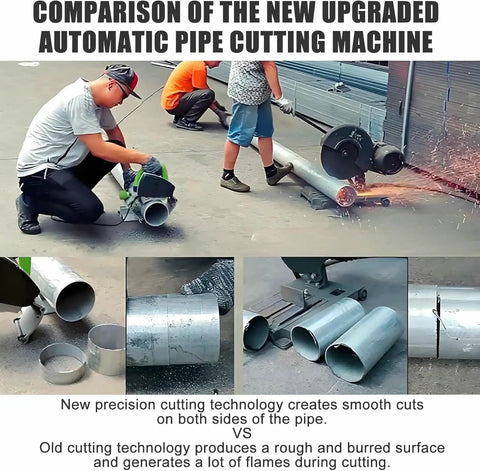 Comparison of Automatic Pipe Cutter Featuring Five Speed Settings And Two Replacement Blades For Swift Burr Free Slicing On Copper Pvc Steel Tubes Up To Four Hundred Millimeters.