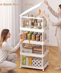 Hella Roomy 92 Quart Clear Plastic Storage Bins With Snap Lids, 4 Pack Stackable Tote Containers, Solid Setup Organization For Nooks And Corners, Legit Game Changer, showcasing a woman organizing jars and supplies.