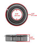 Front view of greased wheel bearing, 0.98" x 2.27" designed for Refresh Your Zero Turn Mower Ride With This Top Shelf Front Yoke Shaft Kit.