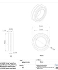 Two Row Spherical Roller Bearing 130mm Bore With Pressed Steel Cage, technical drawing with dimensions and material details.