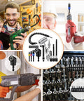 Flexible Drill Bit Extension Set With Bendable Shaft 105 Degree Angle 23-Piece Handy Must-Have Kit Includes 1/4 3/8 1/2 Inch Hex Socket Adapters Rotatable Joint Sockets And Screwdriver Bits For Home DIY Projects with drill and kit in use