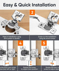 Easy installation guide for Sixty Pack Soft Close Cabinet Hinges For Half Inch Overlay Kitchen Door Hardware.