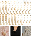 Must Have Set Of Twenty Super Tough Golden Loop Safety Pins To Quick Fix Denim And Anchor Heavy Skirts While Halting Embarrassing Wardrobe Malfunctions Daily, displayed in a grid.
