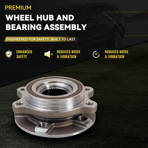 2X Front Wheel Hub And Bearing Assembly For Audi A4 A5 Q5 S4 S5 RS5 S6 S7 S8 2009 To 2015 front view showing premium design.