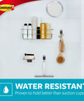Bathroom Accessory Organizer With Two Medium Water Resistant Strips Satin Nickel Finish Holds Up To 2 Lb No Tools Needed