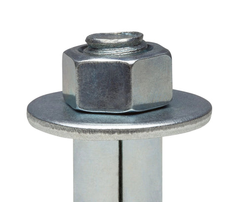 Close-up of 3/4 Inch By 2-1/2 Inch Hex Sleeve Anchor Zinc Plated Box Of 10 For Masonry Concrete Brick And Block Pre Assembled