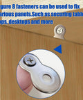 Badass Heavy Duty Figure 8 Wood Joint Connectors With Corrosion Resistant Zinc Plated Fasteners fixed on wooden panel
