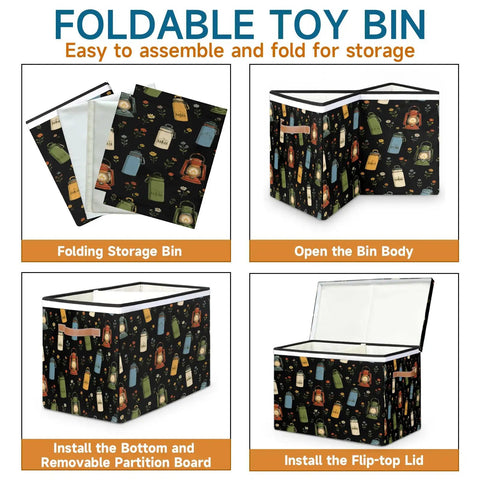 Top Shelf Storage Chest With Lid Holds Massive 85 Liter Load Sturdy Toy Box For Quilts And Plush Dolls showing assembly steps.