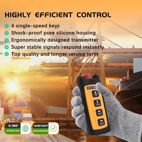 Compact Ergonomic Industrial Wireless Crane Remote Control 110V Heavy Duty Hoist Winch Transmitter with shock-proof design