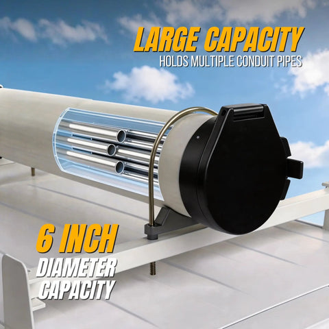 6 Inch Diameter PVC Conduit Carrier Kit Black With Mounting Hardware For Secure Transport Of Large Conduits Perfect For Electricians