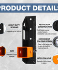 Beefy Steel Hitch Wall Mount Foldable Garage Saver For 2 Inch Receiver Easy Grip with heavy duty screws and folding design.