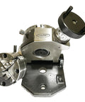 4 Inch Tilting Rotary Table For Milling Machines With 80mm 4 Jaw Independent Chuck Back Plate And T Nuts 360 Degree Graduated
