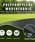 Heavy Duty Weed Blocker Landscape Fabric 3ft By 50ft Polypropylene Geotextile Ground Cover for weed control display