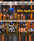 Rock Solid Six Wheel Hoist Trolley For One Five Eight Inch Strut Channel With Smooth Gliding Casters handling gear in warehouse.