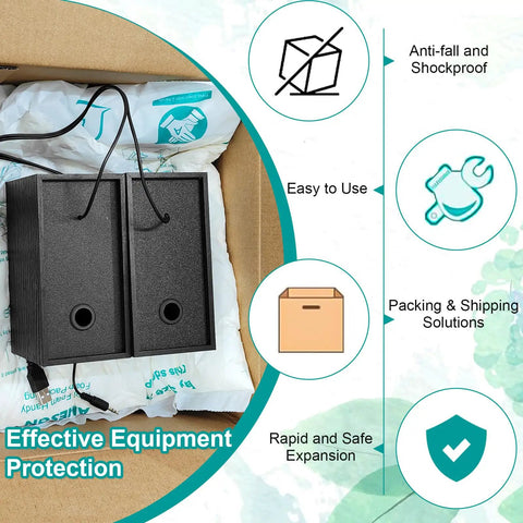 Eight Pack 16 By 14 Inch Quick Expand Foam Bags For Shipping Instant No Sweat Protective Packing Pouches inside a box.