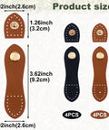 Eight Sets Leather Snap Buckles With Snap Button Closure Sew On For Wallets Bags And Notebooks Black And Light Brown
