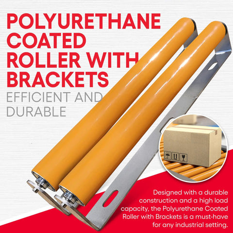 Go To Polyurethane Coated Roller With Bracket For Industrial Conveyor System, displayed against a white background.