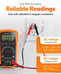 Auto Ranging Digital Multimeter For Grounding Tests On Sheets And Mats With No Guesswork Grounding Guide Carrying Case User Manual Large Backlit LCD And Easy Continuity Testing measuring voltage at wall outlet