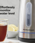 Fast Boil Electric Tea Kettle 1.7 Liter Cordless Water Boiler With 1500 Watts Auto Shutoff And Boil Dry Protection Stainless Steel Led Ring Light