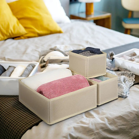 6 Piece Underwear Drawer Organizer Set Features Fold Flat Storage Bins Perfect For Your Closet Setup To Keep Socks Panties And Shirts Sorted Like A Pro with pink and white towels