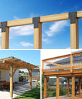 4 By 4 Post Cap Tie Rod Brackets For Outdoor Wood Beams Heavy Duty Carbon Steel U Shaped Connectors in pergola and deck
