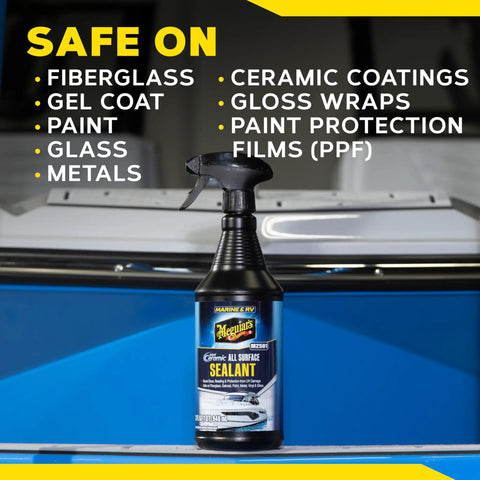 Hybrid Ceramic All Surface Sealant For Marine And RV Use, Easy Spray Spread Wipe On UV Protection For Fiberglass And Gel Coat