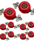 Dope Red Ceramic Cabinet Knobs For Dressers And Kitchen Drawers Solid Zinc Alloy Body Include Tight Screw Set Quick Room Refresh Upgrade For Any Awesome Furniture Restoration Project, detailed view of glossy red knobs with decorative metal back.