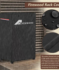 Heavy-Duty 600D Waterproof Firewood Rack Cover For 2-Tier Racks Up To 17 Inches Wide Outdoor Wood Storage Shield in rain