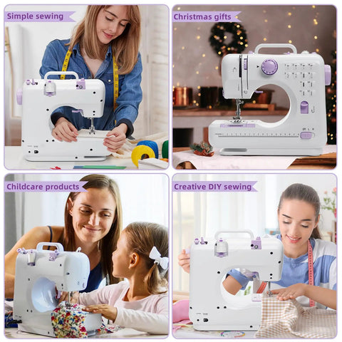 No Fuss Pocket Rocket Mini Sewing Machine With Foot Pedal And Night Light Boasts Twelve Built In Stitches For Diy Crafting And Quick Fixes with users crafting.