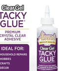 Clear Gel Tacky Glue For Crafts And Slime, 4 Oz Bottle, water cleanup, dries quick in 30 seconds, ideal for crafts and repairs