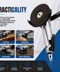 Badass 5 Inch Pneumatic Angle Grinder With 11000 Rpm Air Powered Cut Off Tool For Metal Grinding Polishing And Welding displaying cutting and grinding performances.