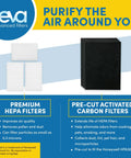 Six Pack Pro Grade True HEPA Filter Replacement For Honeywell HPA300 Air Purifier With Eight Pre Cut Activated Carbon Pre Filters