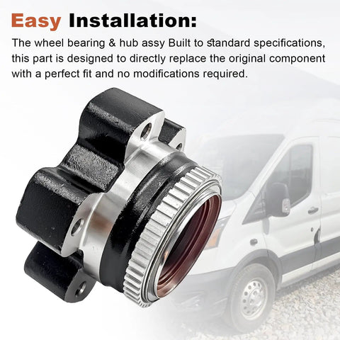 Rear Wheel Bearing And Hub Assembly Fits Ford Transit 150 250 350 3.5L V6 3.7L V6 HUB415 detailed view showing precision design and construction.